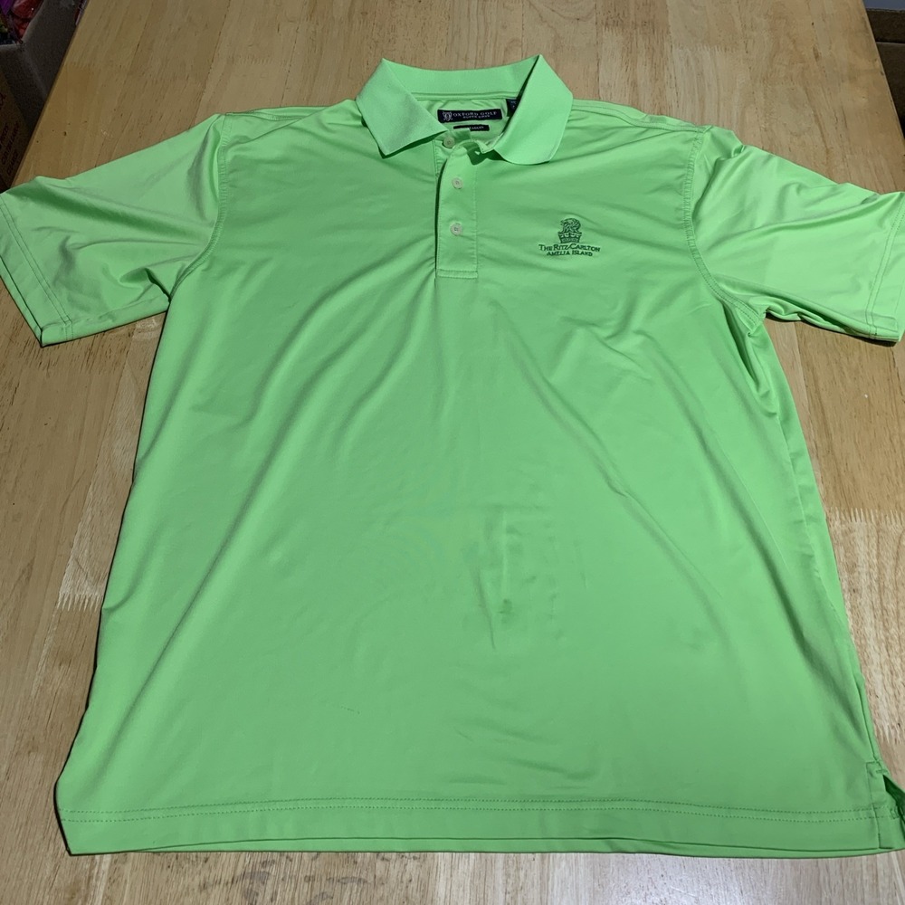 Oxford Golf Polo Shirt Mens Size M Coolmax Green‎ Short Sleeve Amelia Island
